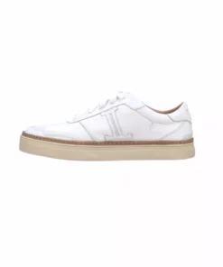 Lucchesse-inc SHOES Double L Lace Up Sneakers :: White