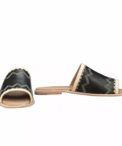 Lucchesse-inc SHOES Raffia Sandal :: Black