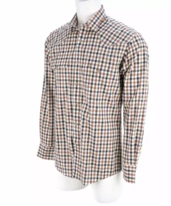 Lucchese-inc APPAREL El Paso :: White/Blue/Brown Large Check