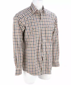 Lucchese-inc APPAREL El Paso :: White/Blue/Brown Large Check