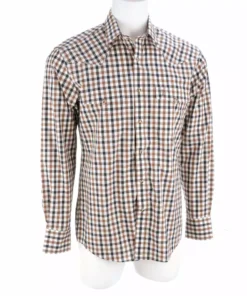 Lucchese-inc APPAREL El Paso :: White/Blue/Brown Large Check