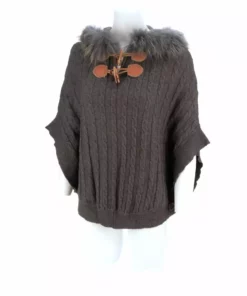 Lucchese-inc Cable Knit Poncho :: Grey APPAREL