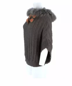 Lucchese-inc Cable Knit Poncho :: Grey APPAREL