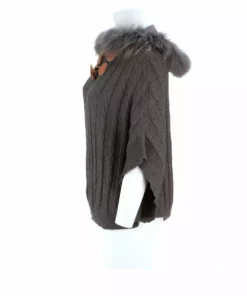Lucchese-inc Cable Knit Poncho :: Grey APPAREL