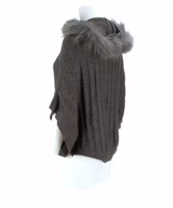 Lucchese-inc Cable Knit Poncho :: Grey APPAREL