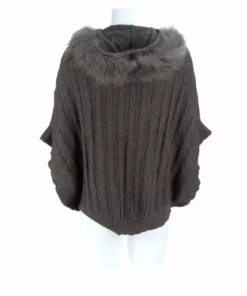 Lucchese-inc Cable Knit Poncho :: Grey APPAREL
