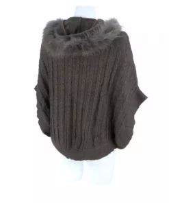 Lucchese-inc Cable Knit Poncho :: Grey APPAREL