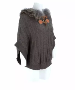 Lucchese-inc Cable Knit Poncho :: Grey APPAREL