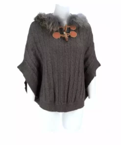 Lucchese-inc Cable Knit Poncho :: Grey APPAREL