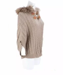 Lucchese-inc Cable Knit Poncho :: Oatmeal APPAREL