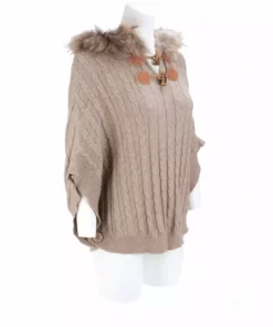 Lucchese-inc Cable Knit Poncho :: Oatmeal APPAREL