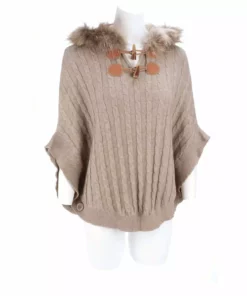 Lucchese-inc Cable Knit Poncho :: Oatmeal APPAREL