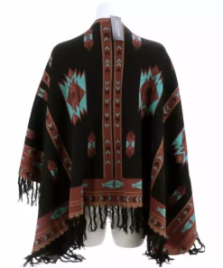 Lucchesse-inc APPAREL Alpaca Fleece Poncho :: Black