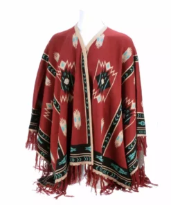 Lucchesse-inc APPAREL Alpaca Fleece Poncho :: Red