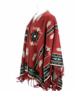 Lucchesse-inc APPAREL Alpaca Fleece Poncho :: Red
