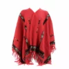 Lucchesse-inc Alpaca Fleece Poncho :: Red/Turquoise APPAREL