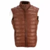 Lucchese-inc APPAREL Men's Leather Puffer Vest :: Cognac