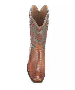 Lucchese-inc Hall Exotic :: Brandy + Sky Blue Boots