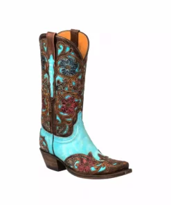Lucchese-inc BOOTS Drea :: Emerald Blue + Brown