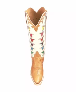 Lucchese-inc BOOTS Ladies Tall Tulip :: Rust + Glitz Cream