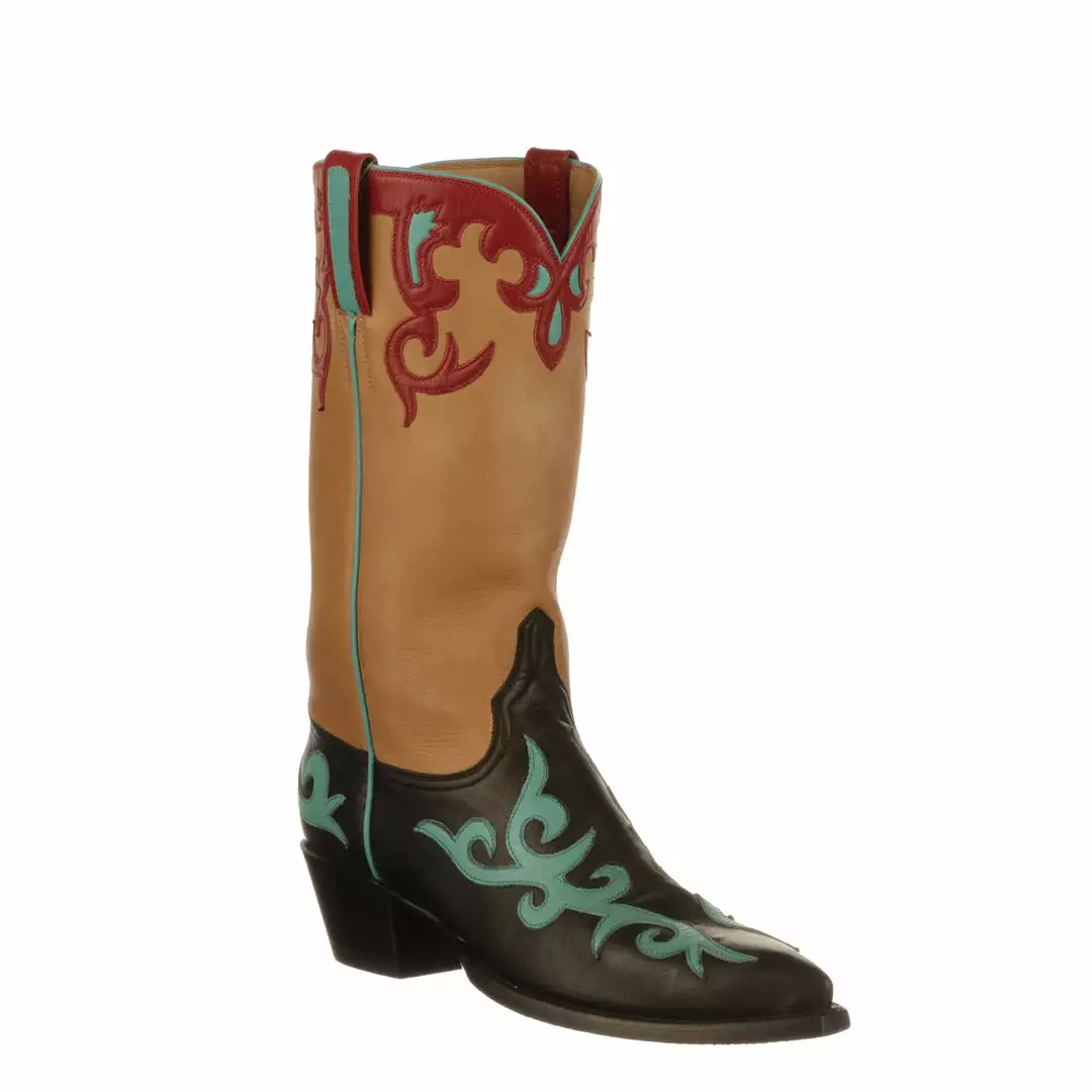 Best Sale π₯ Lucchese-inc BOOTS Hollywood Rose :: Black + Antique Saddle π₯ 4 Lucchese-inc BOOTS Hollywood Rose :: Black + Antique Saddle