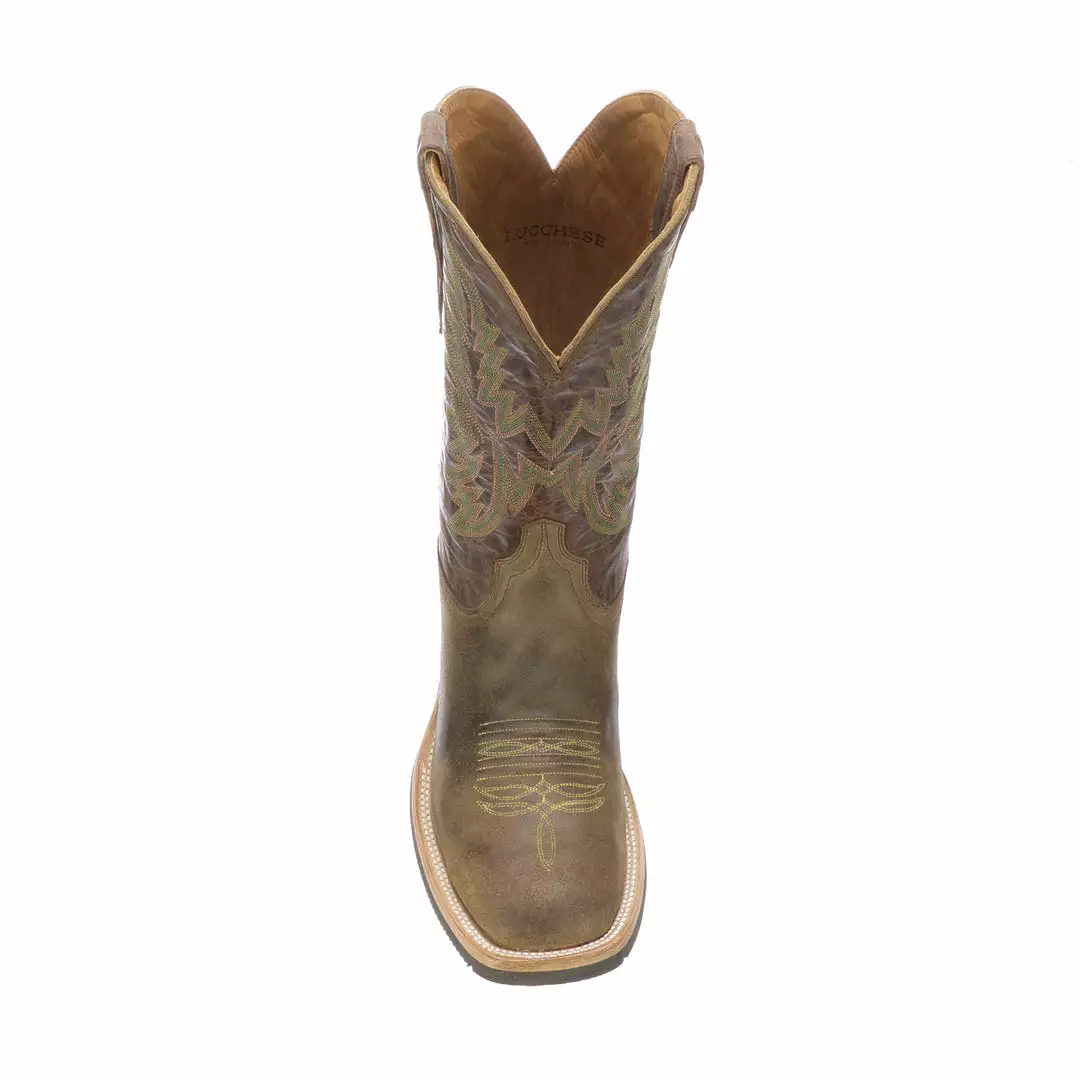 Best Sale ⌛ Lucchese-inc Rudy :: Olive + Chocolate 👏 4 Lucchese-inc Rudy :: Olive + Chocolate