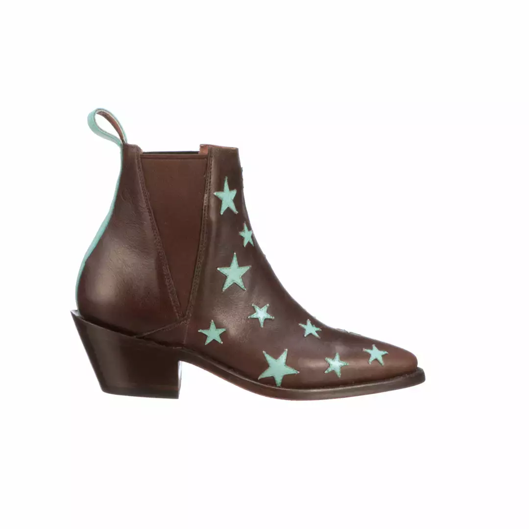 Top 10 ๐ Lucchesse-inc Estrella Chelsea :: Chocolate + Turquoise BOOTS ๐ 3 Lucchesse-inc Estrella Chelsea :: Chocolate + Turquoise BOOTS
