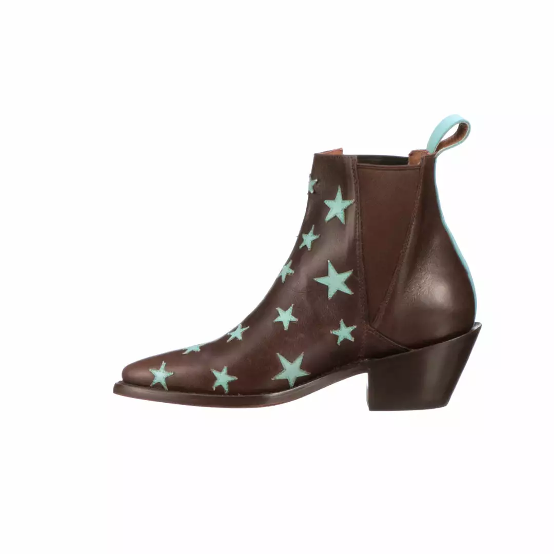 Top 10 ๐ Lucchesse-inc Estrella Chelsea :: Chocolate + Turquoise BOOTS ๐ 7 Lucchesse-inc Estrella Chelsea :: Chocolate + Turquoise BOOTS