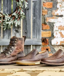 Lucchese-inc After-Ride Slip On Moccasin :: Chocolate SHOES