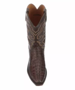 Lucchese-inc Franklin :: Barrel Brown + Chocolate Boots