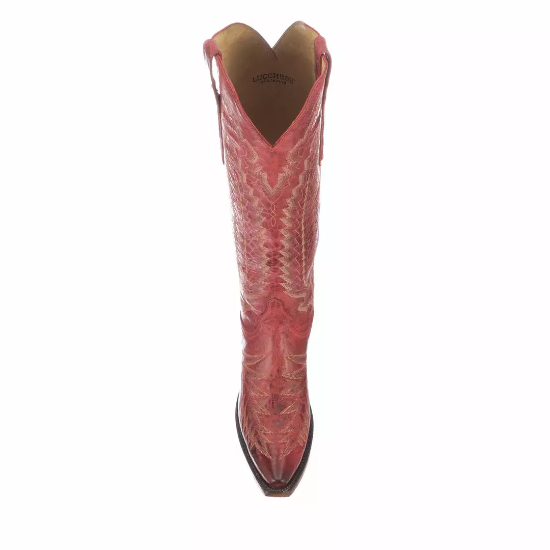 Deals ❤️ Lucchese-inc 🔔 BOOTS Priscilla :: Red 🥰 4 Lucchese-inc BOOTS Priscilla :: Red