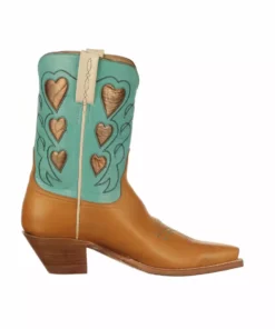 Lucchese-inc Queen Of Hearts :: Tan + Turquoise BOOTS