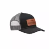 Lucchesse-inc Leather Patch Cap :: Black + Charcoal