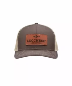 Lucchesse-inc Leather Patch Cap :: Brown + Khaki