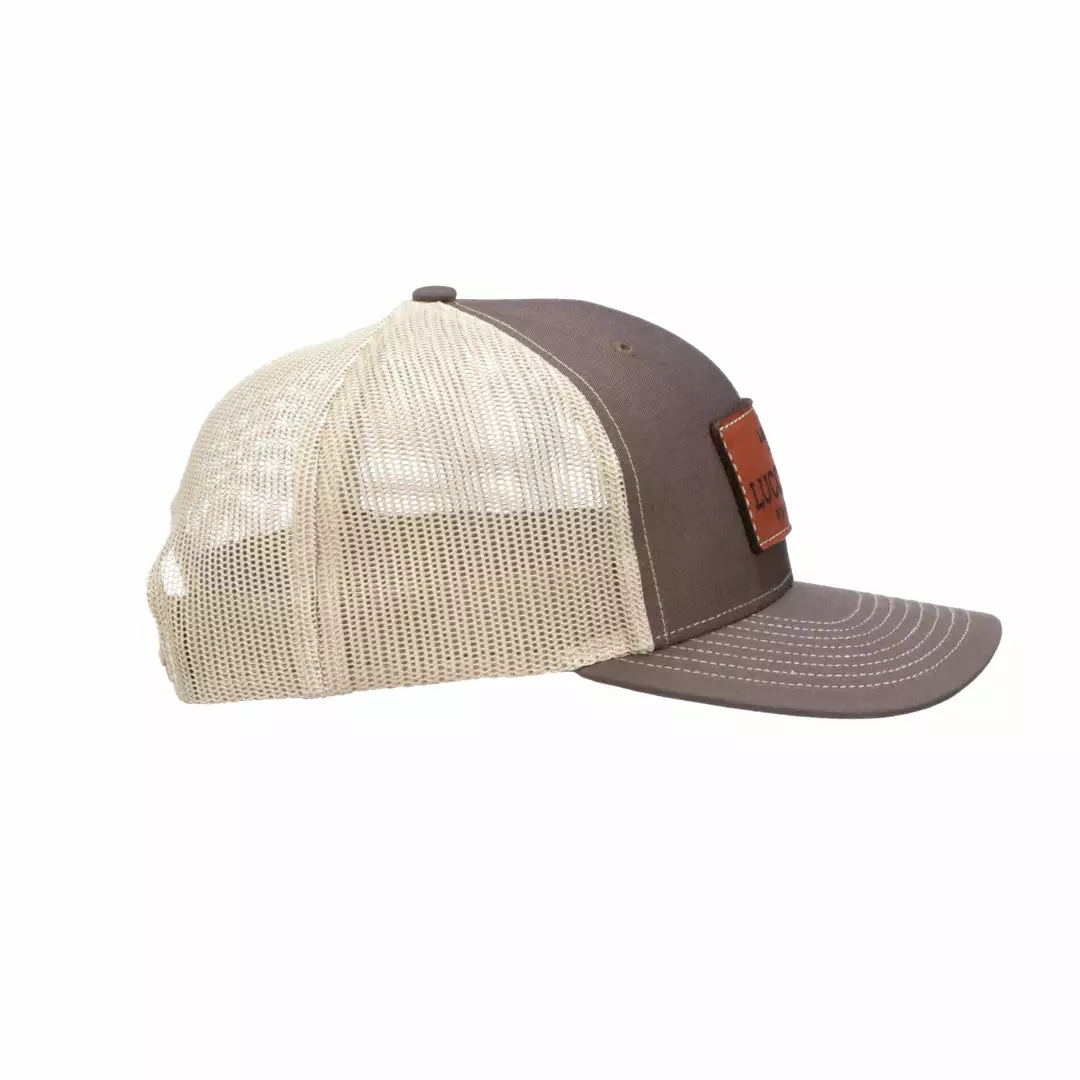Best Pirce ๐คฉ Lucchesse-inc Leather Patch Cap :: Brown + Khaki ๐ 7 Lucchesse-inc Leather Patch Cap :: Brown + Khaki