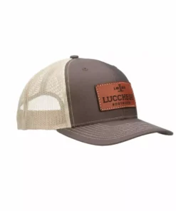 Lucchesse-inc Leather Patch Cap :: Brown + Khaki