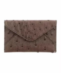 Lucchese-inc Wallets Envelope Card Case – Ostrich :: Sienna