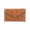 Lucchese-inc Wallets Envelope Card Case – Ostrich :: Cognac