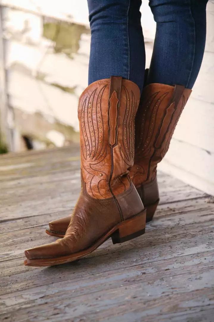 Hot Sale 🛒 Lucchesse-inc Camilla Stud :: Tan BOOTS 🌟 7 Lucchesse-inc Camilla Stud :: Tan BOOTS