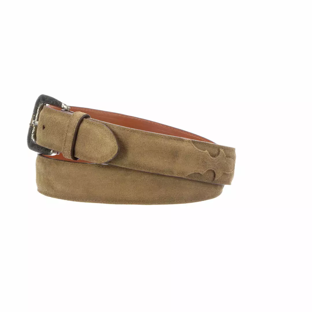 Brand new ๐ Lucchese-inc Belts Comanche Suede :: Olive โญ 4 Lucchese-inc Belts Comanche Suede :: Olive