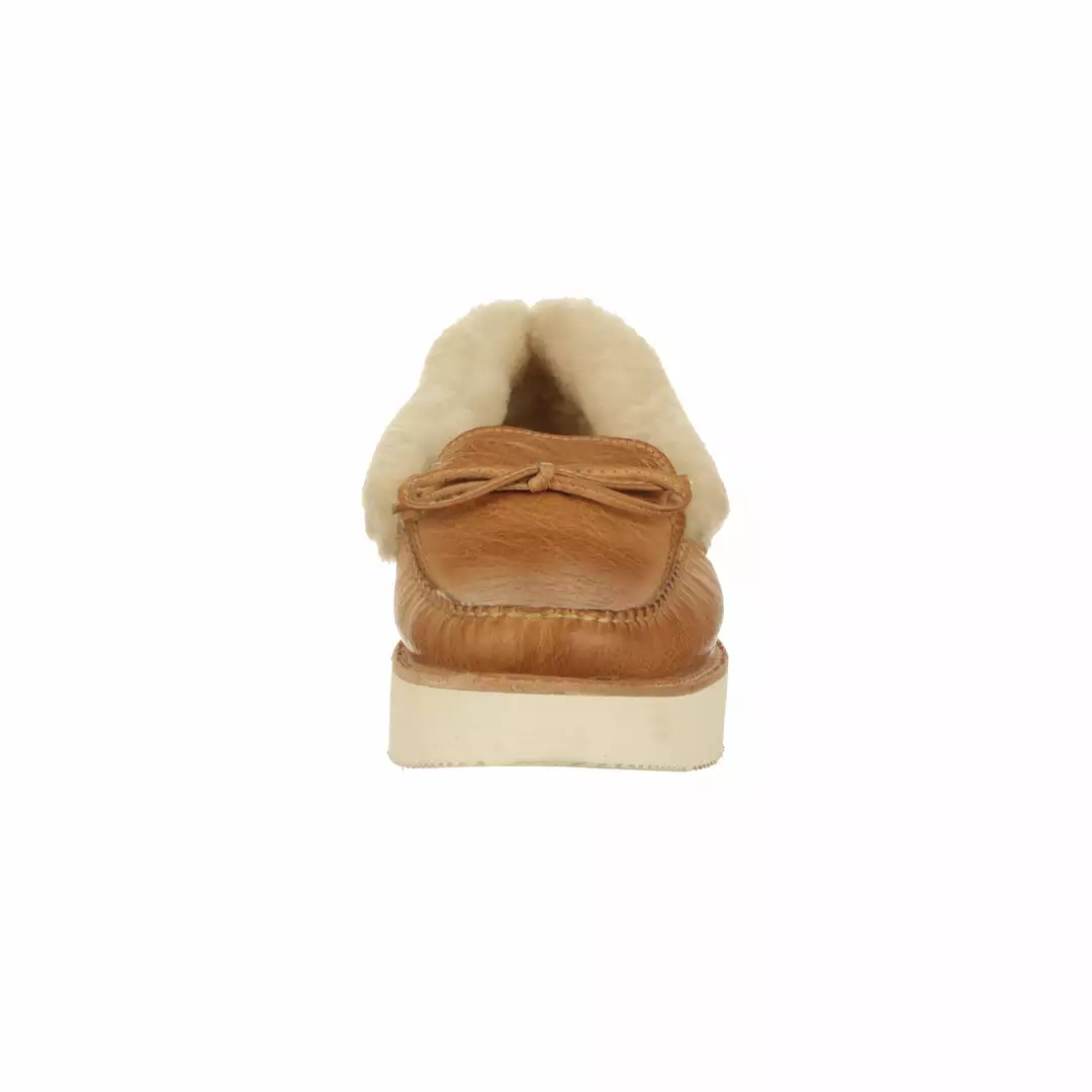 Brand new โค๏ธ Lucchese-inc Shearling Wedge Moccasin :: Tan ๐ 4 Lucchese-inc Shearling Wedge Moccasin :: Tan