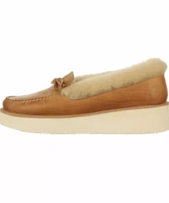 Brand new โค๏ธ Lucchese-inc Shearling Wedge Moccasin :: Tan ๐ 11 Lucchese-inc Shearling Wedge Moccasin :: Tan