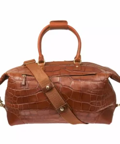 Lucchese-inc Giant Gator Duffel –Small :: Cognac Duffels