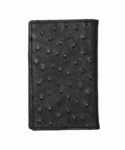 Lucchese-inc Bifold Wallet – Ostrich :: Black Wallets