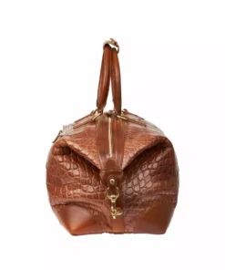 Lucchese-inc Giant Gator Duffel –Small :: Cognac Duffels