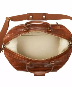 Lucchese-inc Giant Gator Duffel –Small :: Cognac Duffels