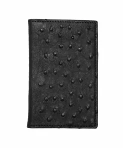 Lucchese-inc Bifold Wallet – Ostrich :: Black Wallets