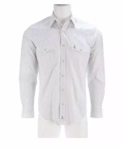 Lucchese-inc APPAREL El Paso :: White/Blue Stripe