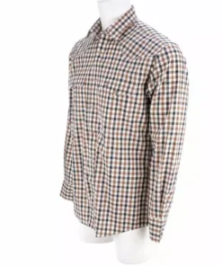 Lucchese-inc APPAREL El Paso :: White/Blue/Brown Large Check