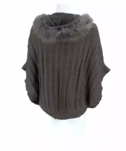 Lucchese-inc Cable Knit Poncho :: Grey APPAREL